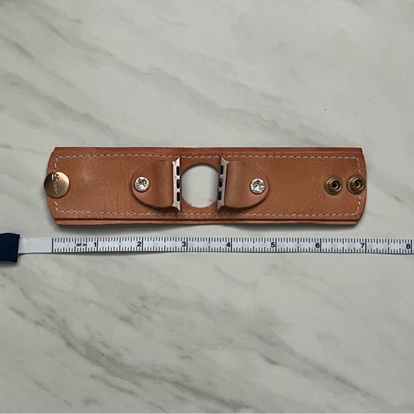 Spark*l  Tan Leather Cuff Apple Watch Band 38mm 40mm and 41mm XXS - Picture 6 of 6